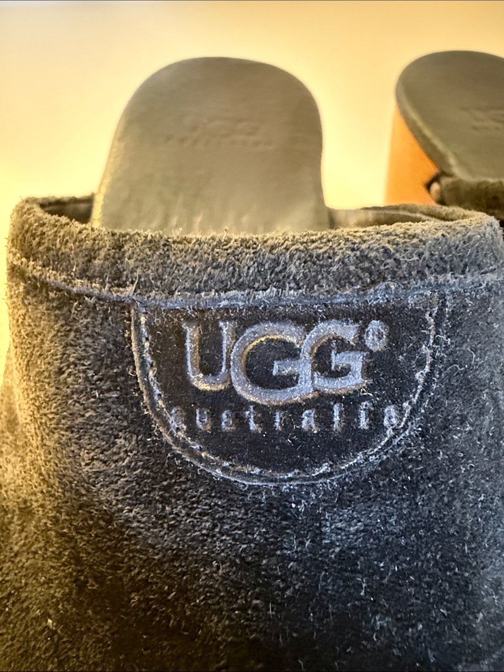UGG Black Suede Slide Clogs - Picture 2 of 5